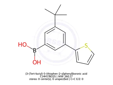Chemical structure of (3-(Tert-butyl)-5-(thiophen-2-yl)phenyl)boronic acid