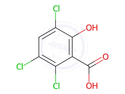 Chemical structure of 3,5,6-Trichlorosalicylic Acid