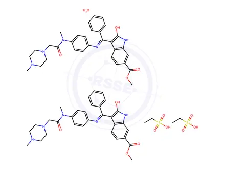 Chemical structure of Nintedanib Esylate Hemihydrate