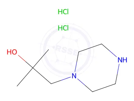 Chemical structure of 2-Methyl-1-(piperazin-1-yl)propan-2-ol Dihydrochloride