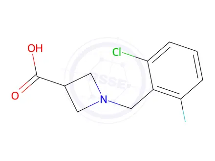 Chemical structure of 1-[(2-Chloro-6-fluorophenyl)methyl]azetidine-3-carboxylic Acid