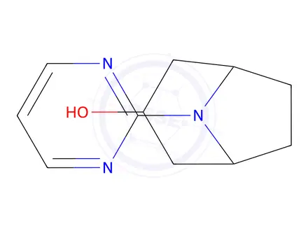 Chemical structure of 8-(pyrimidin-2-yl)-8-azabicyclo[3.2.1]octan-3-ol