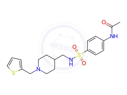 Chemical structure of N-(4-(N-((1-(Thiophen-2-ylmethyl)piperidin-4-yl)methyl)sulfamoyl)phenyl)acetamide