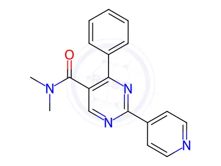 Chemical structure of N,N-dimethyl-4-phenyl-2-(pyridin-4-yl)pyrimidine-5-carboxamide
