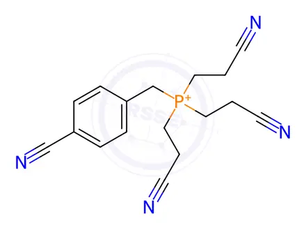 Chemical structure of (4-Cyanobenzyl)tris(2-cyanoethyl)phosphonium