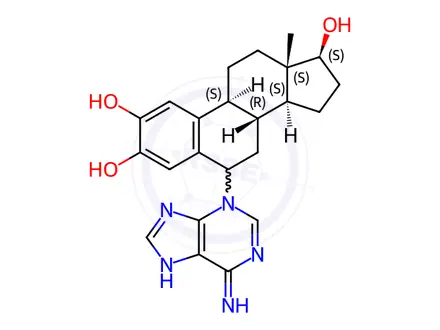 Chemical structure of 2-Hydroxy Estradiol 6-N3-Adenine