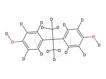Chemical structure of Bisphenol A-[D16]