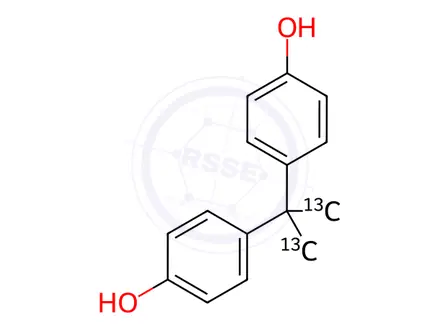 Chemical structure of Bisphenol A-13C2