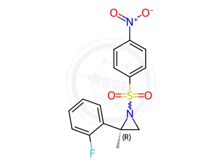 Chemical structure of (R)-2-(2-Fluorophenyl)-2-methyl-1-((4-nitrophenyl)sulfonyl)aziridine