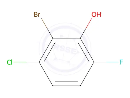 Chemical structure of 2-Bromo-3-chloro-6-fluorophenol