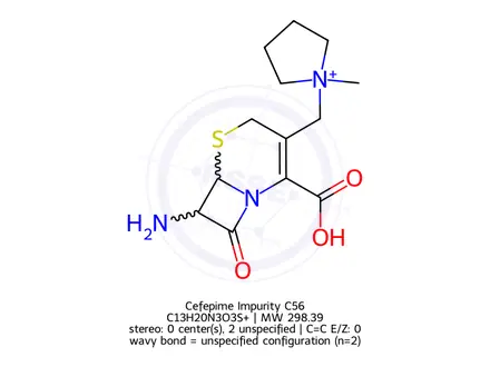 Chemical structure of Cefepime Hydrochloride Impurity 5 Chloride Hydrochloride (Cefepime Dihydrochloride Monohydrate EP Impurity E Chloride Hydrochloride)