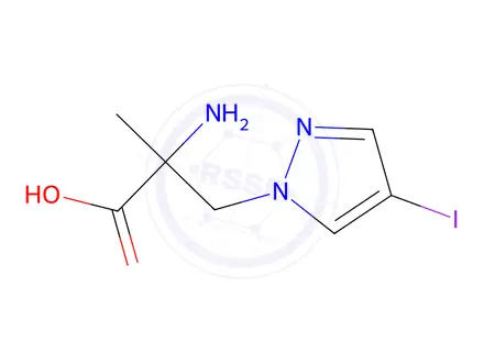 Chemical structure of 2-Amino-3-(4-iodo-1h-pyrazol-1-yl)-2-methylpropanoic acid