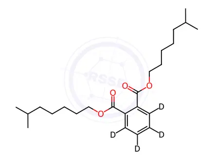Chemical structure of Bis(6-methylheptyl) Phthalate-3,4,5,6-d4