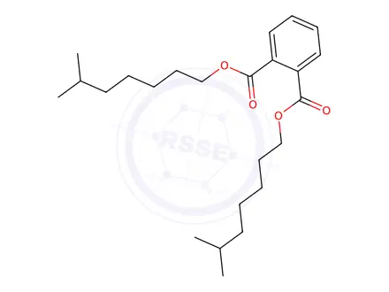 Chemical structure of Phthalic acid,bis-iso-octyl ester (mixture group peak)