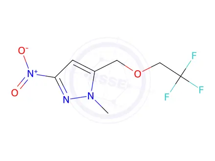 Chemical structure of 1-Methyl-3-nitro-5-((2,2,2-trifluoroethoxy)methyl)-1H-pyrazole