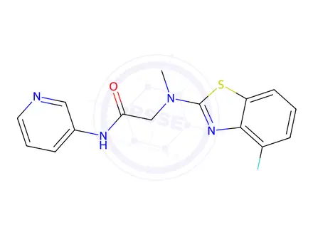 Chemical structure of 2-((4-Fluorobenzo[d]thiazol-2-yl)(methyl)amino)-N-(pyridin-3-yl)acetamide