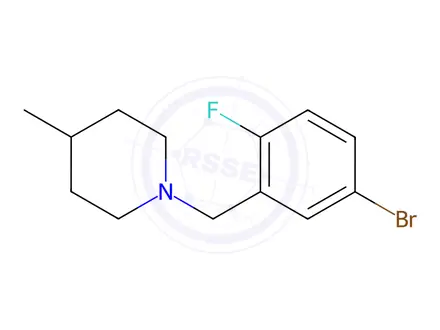 Chemical structure of 1-(5-Bromo-2-fluorobenzyl)-4-methylpiperidine