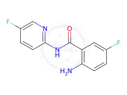 Chemical structure of Benzamide, 2-amino-5-fluoro-N-(5-fluoro-2-pyridinyl)-(9CI)