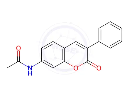 Chemical structure of N-(2-Oxo-3-phenyl-2H-chromen-7-yl)acetamide