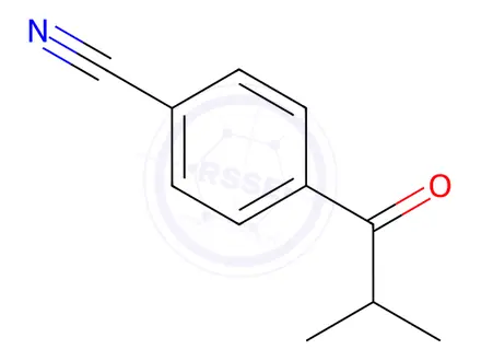 Chemical structure of Benzonitrile, 4-(2-methyl-1-oxopropyl)-