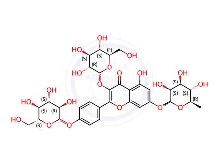 Chemical structure of Kaempferol 3,4'-Diglucoside 7-Rhamnoside
