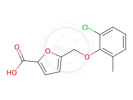 Chemical structure of 5-[(2-Chloro-6-methylphenoxy)methyl]-2-furoic acid