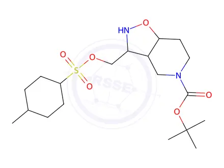 Chemical structure of tert-butyl 3-(p-tolylsulfonyloxymethyl)-6,7-dihydro-4H-isoxazolo[4,5-c]pyridine-5-carboxylate