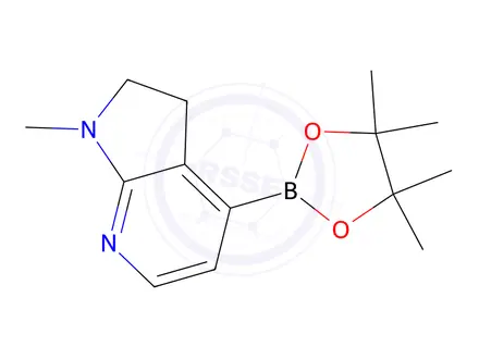 Chemical structure of 1-Methyl-7-azaindole-4-boronicacidpinacolester-M7243