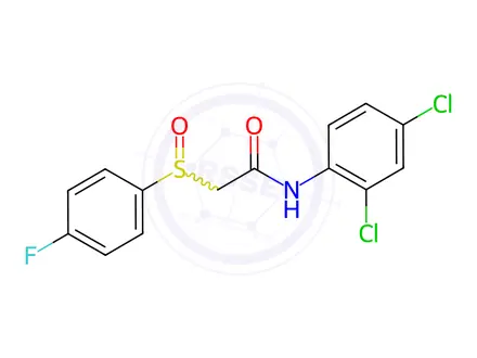 Chemical structure of N-(2,4-dichlorophenyl)-2-((4-fluorophenyl)sulfinyl)acetamide