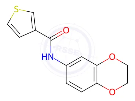 Chemical structure of N-(2,3-Dihydrobenzo[b][1,4]dioxin-6-yl)thiophene-3-carboxamide