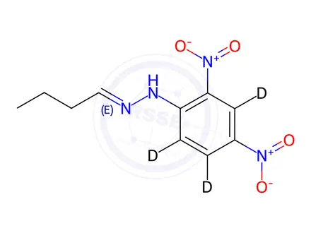 Chemical structure of Butyraldehyde 2,4-Dinitrophenylhydrazone-d3