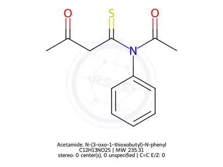 Chemical structure of Acetamide, N-(3-oxo-1-thioxobutyl)-N-phenyl-