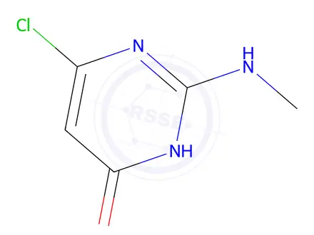 Chemical structure of 6-Chloro-2-(methylamino)pyrimidin-4(3H)-one