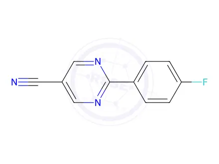 Chemical structure of 2-(4-Fluorophenyl)pyrimidine-5-carbonitrile