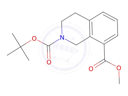 Chemical structure of 2-(tert-butyl) 8-methyl 3,4-dihydroisoquinoline-2,8(1H)-dicarboxylate