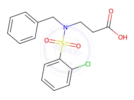 Chemical structure of 3-(n-Benzyl2-chlorobenzenesulfonamido)propanoic acid