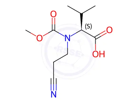 Chemical structure of N-(2-Cyanoethyl)-N-(methoxycarbonyl)-L-valine