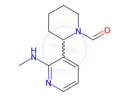 Chemical structure of 2-(2-(Methylamino)pyridin-3-yl)piperidine-1-carbaldehyde