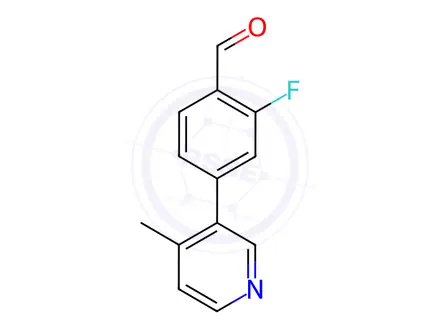 Chemical structure of 2-fluoro-4-(4-methylpyridin-3-yl)benzaldehyde