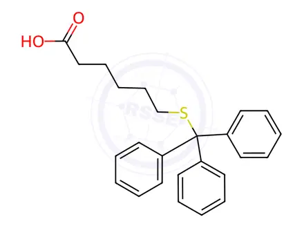 Chemical structure of 6-(Tritylthio)-hexanoic acid