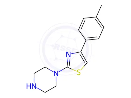Chemical structure of 1-[4-(4-Methylphenyl)-1,3-thiazol-2-yl]piperazine hydrochloride