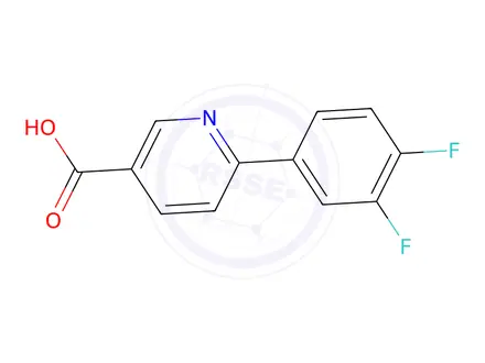 Chemical structure of 6-(3,4-Difluorophenyl)nicotinic acid