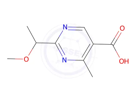 Chemical structure of 2-(1-Methoxyethyl)-4-methylpyrimidine-5-carboxylic acid