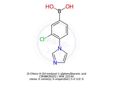 Chemical structure of (3-Chloro-4-(1H-imidazol-1-yl)phenyl)boronic acid