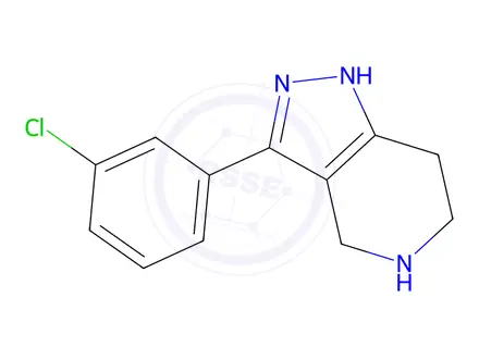 Chemical structure of 1H-pyrazolo[4,3-c]pyridine, 3-(3-chlorophenyl)-4,5,6,7-tetrahydro-