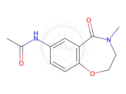 Chemical structure of N-(4-methyl-5-oxo-2,3,4,5-tetrahydrobenzo[f][1,4]oxazepin-7-yl)acetamide