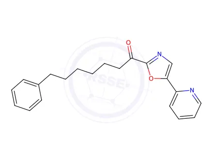 Chemical structure of 1-Oxo-1-[5-(2-pyridyl)oxazol-2-yl]-7-phenylheptane