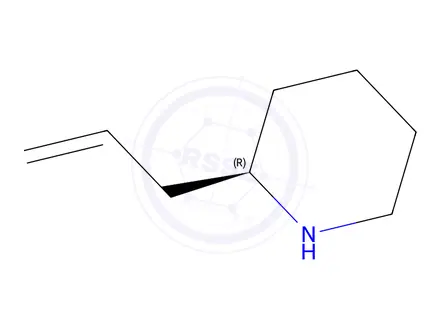 Chemical structure of Piperidine, 2-(2-propenyl)-, (R)-(9CI)
