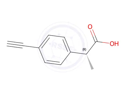 Chemical structure of (R)-2-(4-Ethynylphenyl)propanoic acid