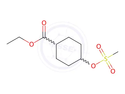 Chemical structure of Ethyl 4-((methylsulfonyl)oxy)cyclohexane-1-carboxylate